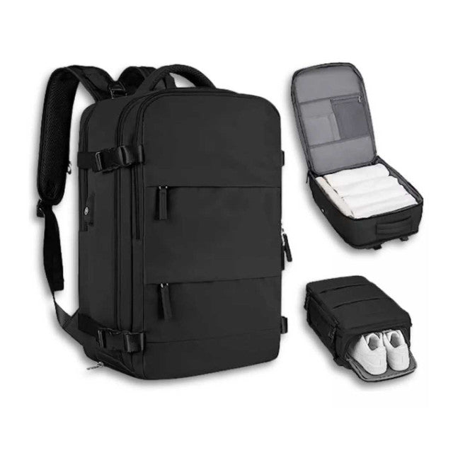Mochila Mala Bolsa Expansiva Notebook USB para Viagem Escola Academia Trabalho Esporte