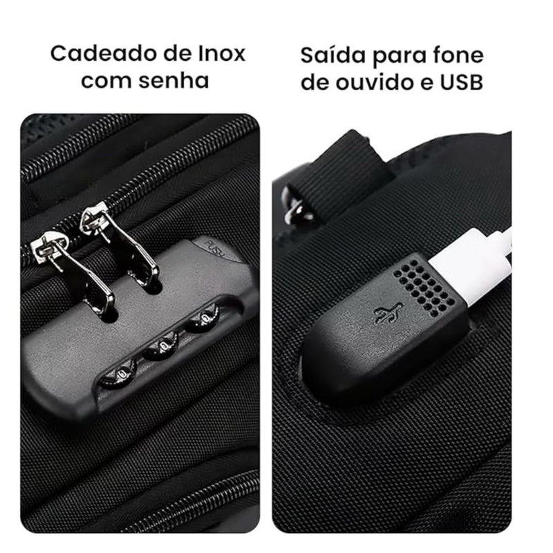 Mochila Bolsa Masculina Feminina Notebook Reforçada Anti Furto Semi Impermeável Escolar Trabalho Viagem Saída USB
