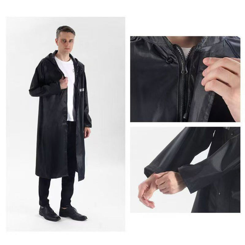 Capa de Chuva Longa DK Impermeável com capuz Com Visor Adulto faixa refletiva Masculino Feminina