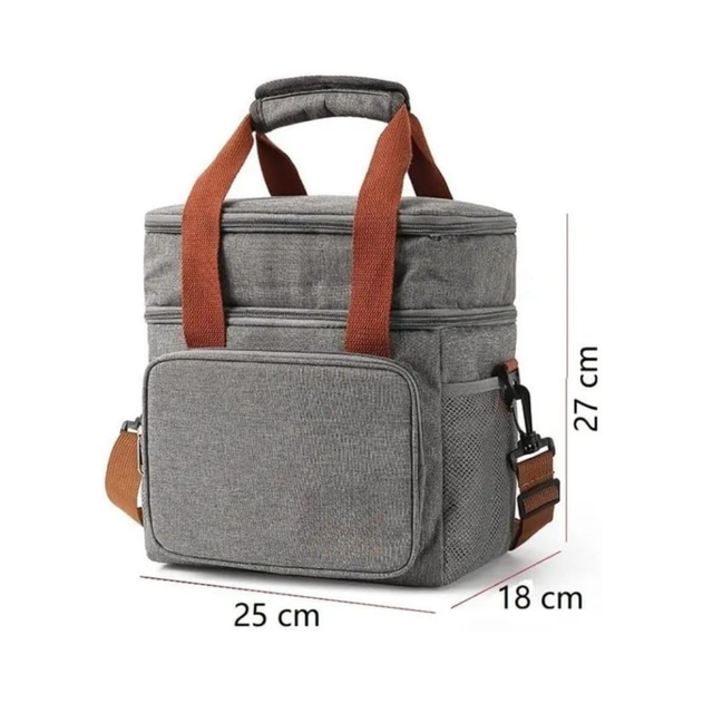 Bolsa Termica DK Marmita Lancheira Multiuso Alça Trabalho Passeio Academia Dois compartimentos''