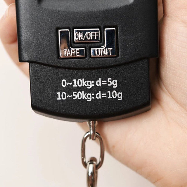 Balança Portátil Digital de Mão Com Gancho Mala Bagagem Pesca Alça Mala Até 50kg Alta Precisão