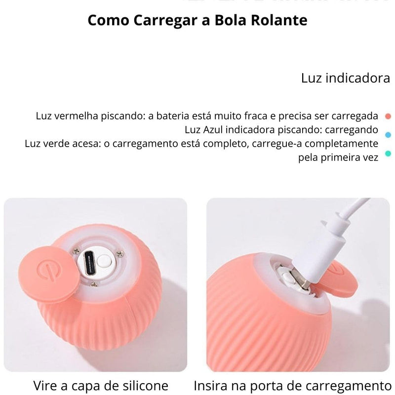 Bola Elétrica Inteligente Mágica para Animais de Estimação Cães e Gatos Brinquedos interativos Movimento Automático USB