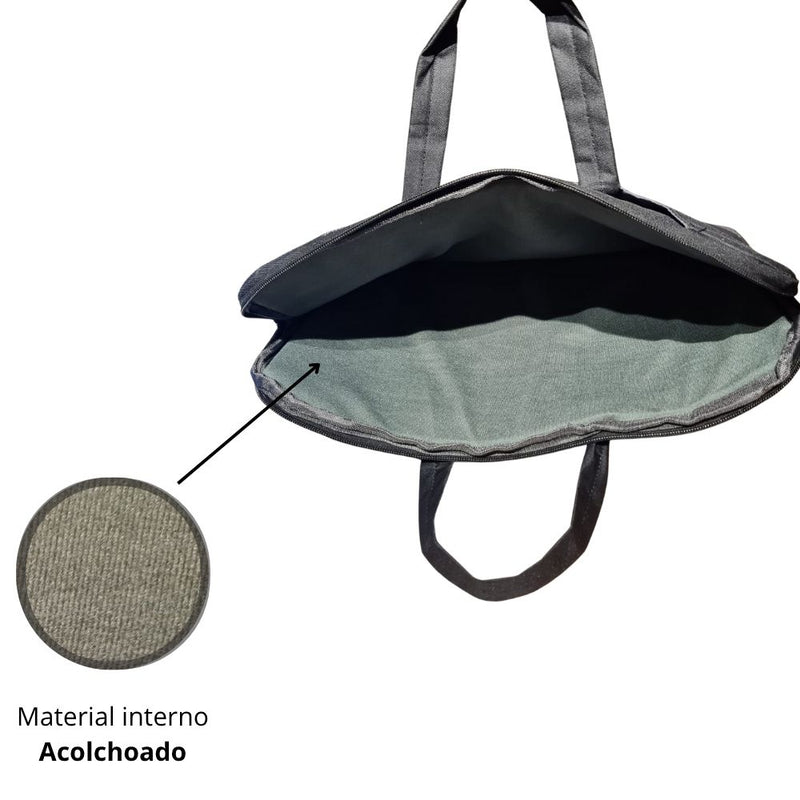 Bolsa Pasta Maleta para Notebook Multifuncional Forrado com Alça de Mão e Transversal Removível Impermeável