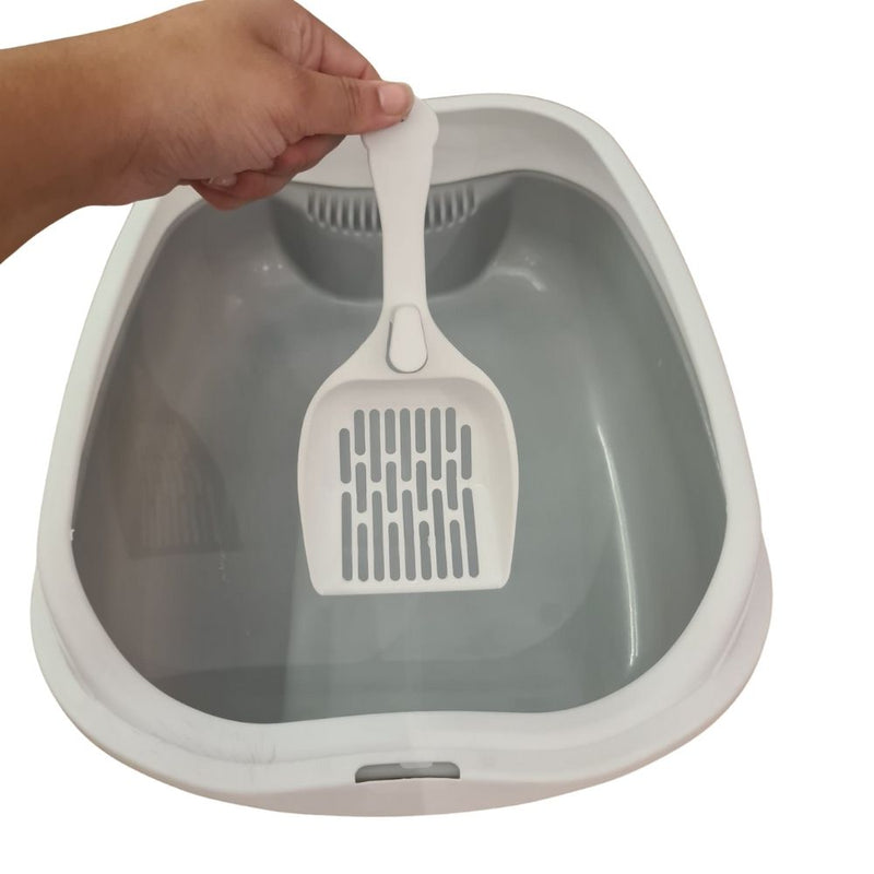 Caixa de Areia Banheiro Higiênica Bandeja Para Pets Gatos com Borda + 1 Pá Coletora Tamanho Grande