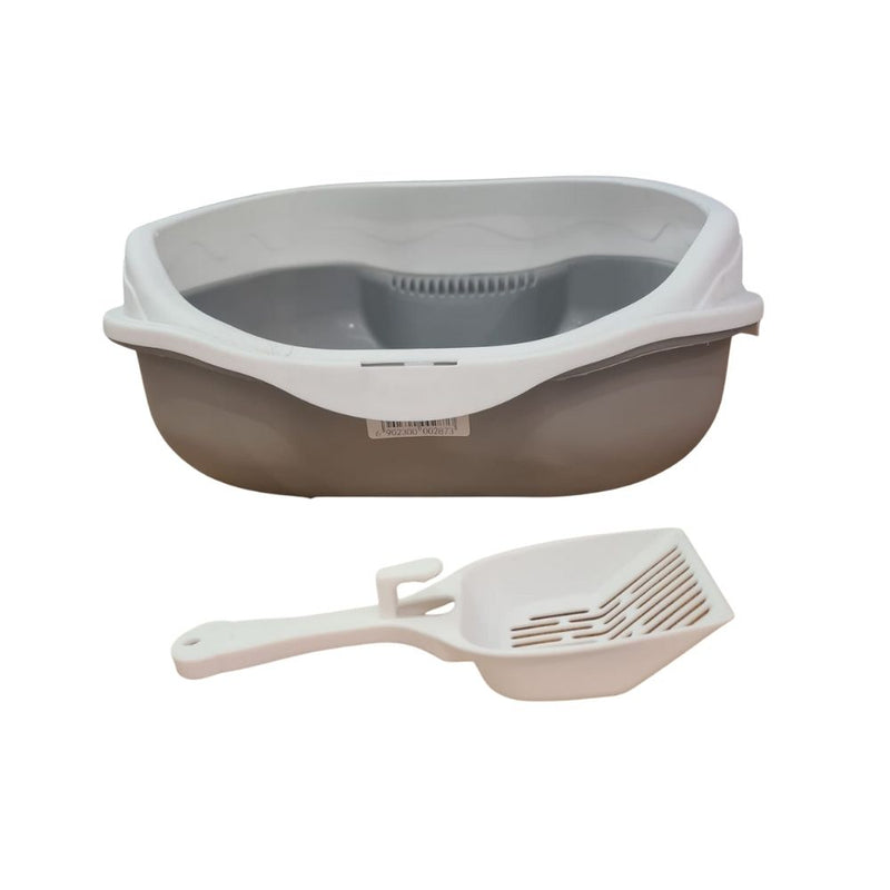 Caixa de Areia Banheiro Higiênica Bandeja Para Pets Gatos com Borda + 1 Pá Coletora Tamanho Grande