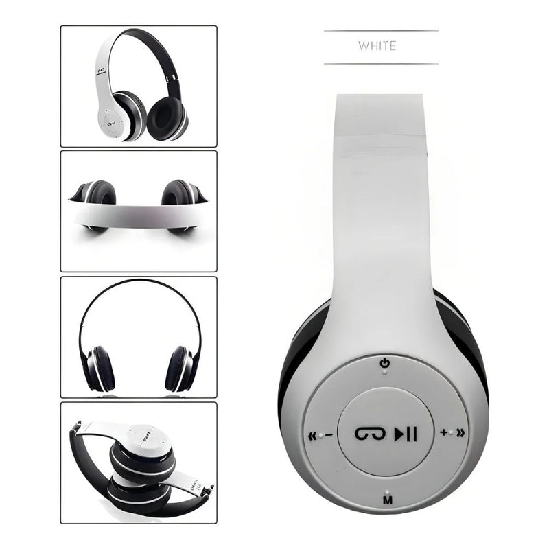 Fone De Ouvido Headphone Sem Fio Wireless Bluetooth Dobrável Com Microfone Regulável Isolamento de Ruído