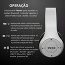 Fone De Ouvido Headphone Sem Fio Wireless Bluetooth Dobrável Com Microfone Regulável Isolamento de Ruído