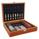 JOGO TABULEIRO DE XADREZ LUXO CAIXA DE MADEIRA POKER E DADOS