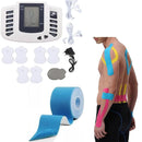 Kit Fisioterapia Aparelho Profissional TENS Massageador Muscular + Fita Elástica Kinésio Bandagem Muscular 5m