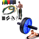 Kit Fitness Portátil - Roda Dupla Abdominal + Elásticos Multi‑Tarefas Resistente para Exercícios Academia Treino em casa
