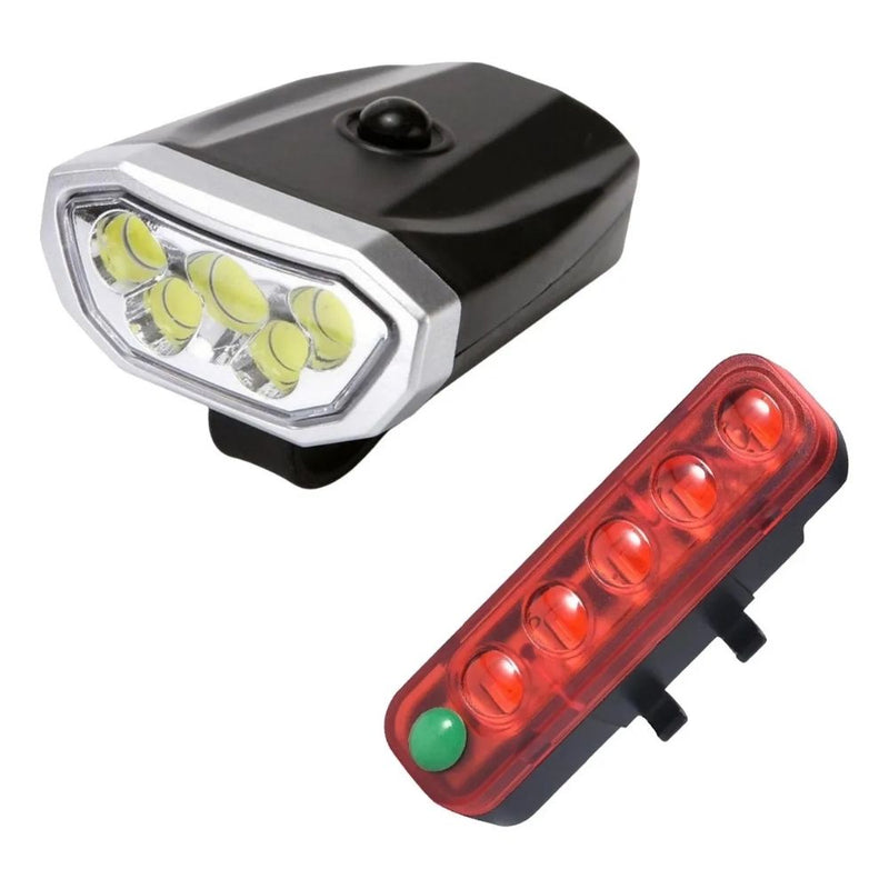 Kit Lanterna Sinalizador Dianteiro e Traseiro Iluminação Noturna Recarregável USB para Bicicleta Bike