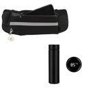 Kit Pochete Esportiva Corrida Treino Academia + Garrafa 500 ml Térmica de Inox com sensor de Temperatura