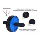 Kit Roda Dupla de Exercício Abdominal e Par de Luvas Gel Treino em Casa Academia