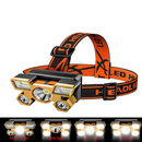 Lanterna de Cabeça 5 LED´s Super Forte Recarregável Resistente A Água Carregamento via USB