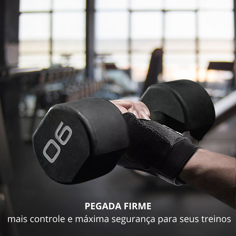 Par de Luva De Treino Para Academia Ajustável Grip Fitness