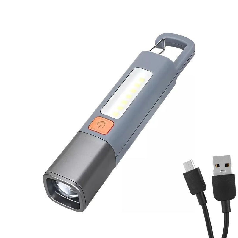 Mini Lanterna Led Longo Alcance Com Gancho Camping Resistente a água Recarregável USB