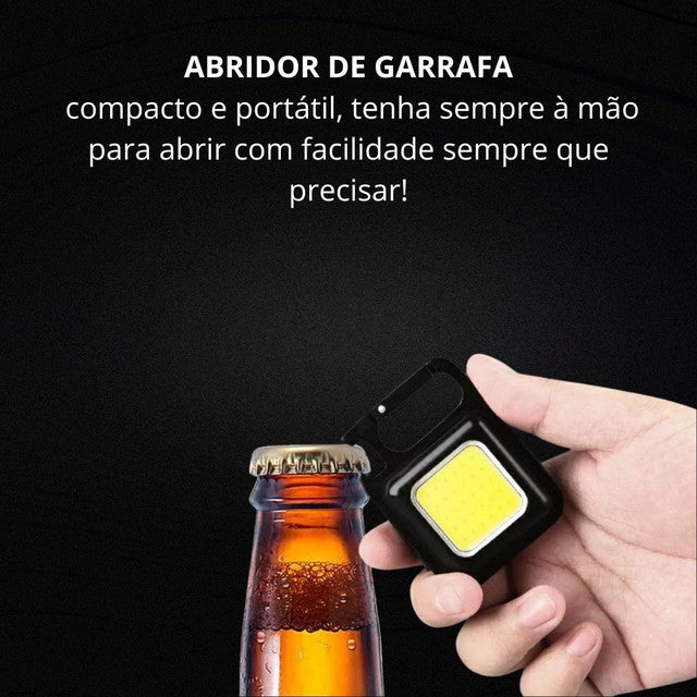 Mini Lanterna Mosquetão Chaveiro Led Holofote Multifuncional Usb