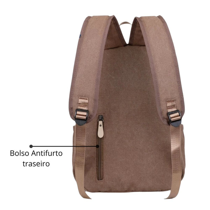 Mochila Bolsa Grande Feminina Musculino Impermeável Alça reforçada Escola Faculdade Passeio Viagem varios compartimentos