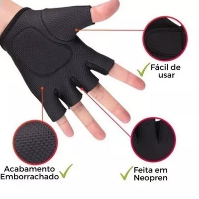 PAR DE LUVA PROFISSIONAL ACADEMIA ESPORTE TREINO MUSCULAÇÃO CICLISMO EXERCÍCIOS