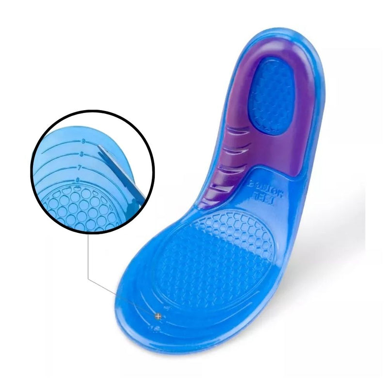 PAR DE PALMILHAS DE GEL SILICONE ORTOPÉDICA RESPIRÁVEL