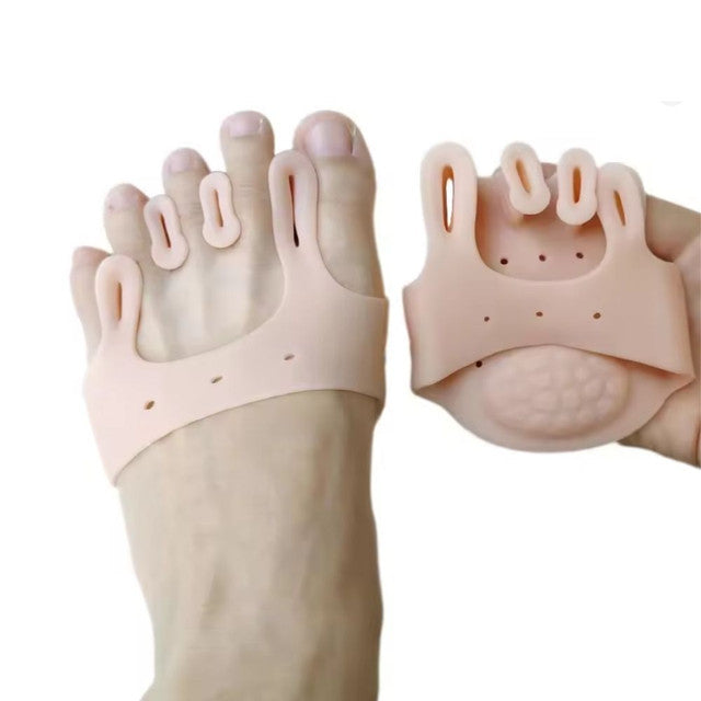 Par Separador de dedos Pé Em Silicone Corretor de Hálux Vlagus Almofada Antepé Alivia Dor