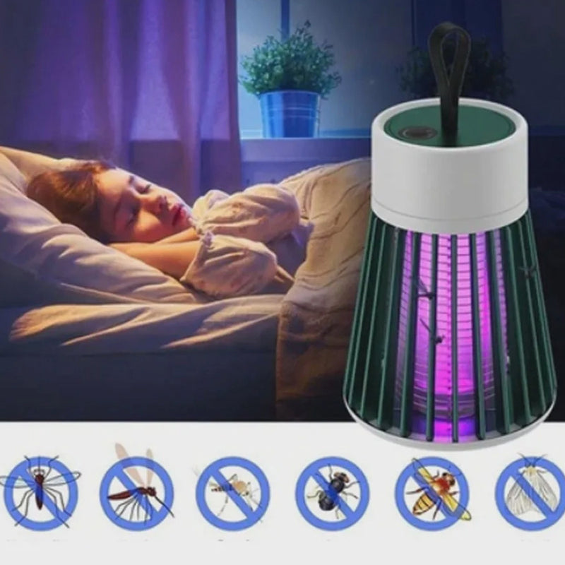Luminária Lâmpada LED com Alça Repelente Elétrico Armadilha Luz Ultravioleta Mata Mosquito Inseto Pernilongo
