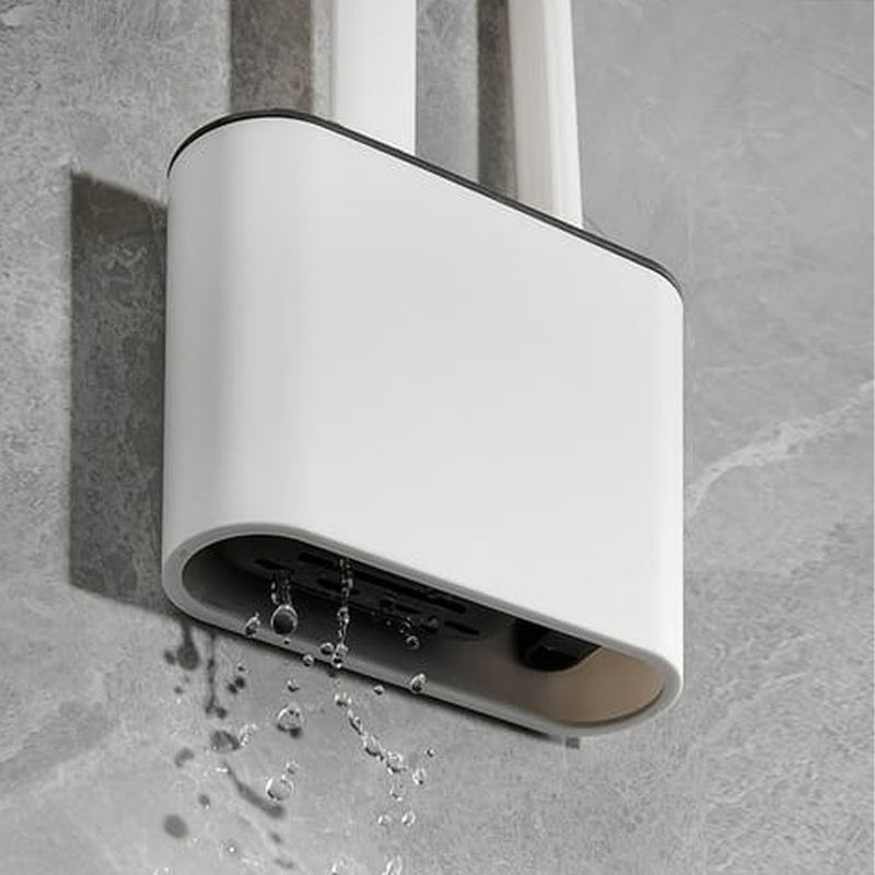 KIT ESCOVA SANITÁRIA SILICONE FLEXÍVEL COM SUPORTE FIXADOR DE PAREDE