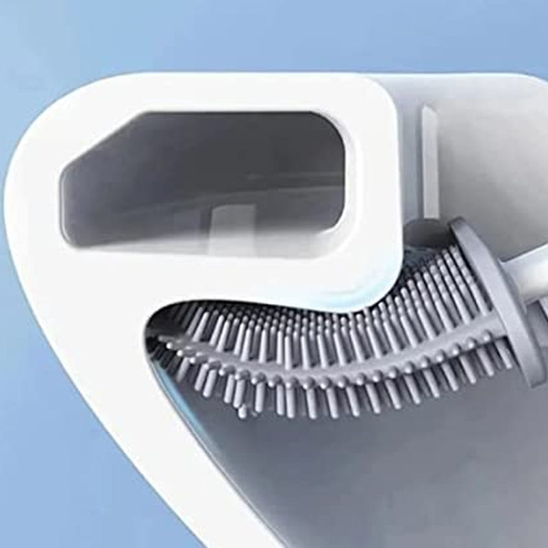 KIT ESCOVA SANITÁRIA SILICONE FLEXÍVEL COM SUPORTE FIXADOR DE PAREDE