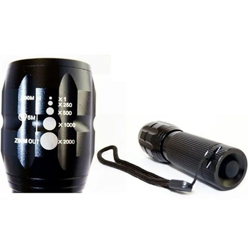 Lanterna Tática Com Zoom E Strobo