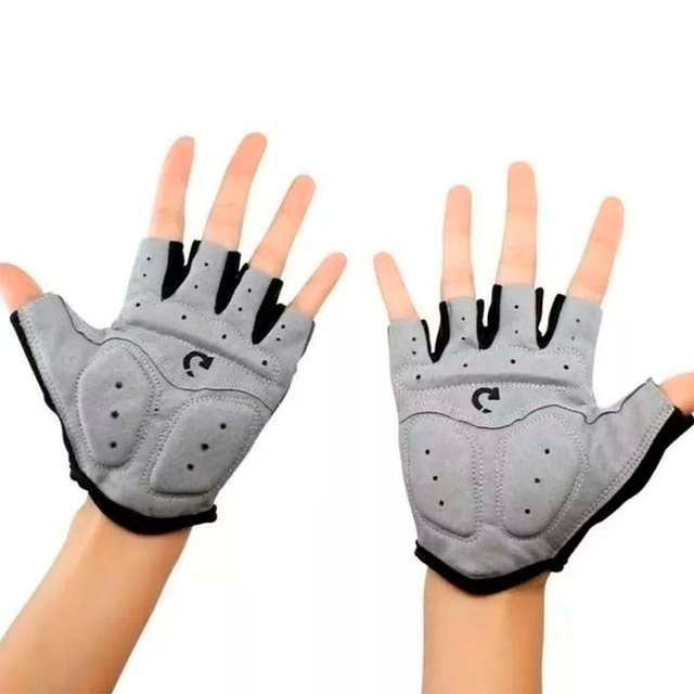 Par de Luvas Esportiva Confortável Gel Meio Dedo Bike e Moto Anatômica para Ciclista