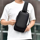 MOCHILA ANTI FURTO TRANSVERSAL DK CADEADO COM SENHA SAIDA CARREGADOR USB RESISTENTE A ÁGUA