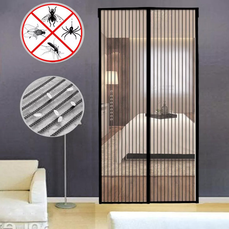 CORTINA MAGNÉTICA TELA MOSQUITEIRA FECHAMENTO AUTOMÁTICO PERNILONGO MOSCA 100X210CM