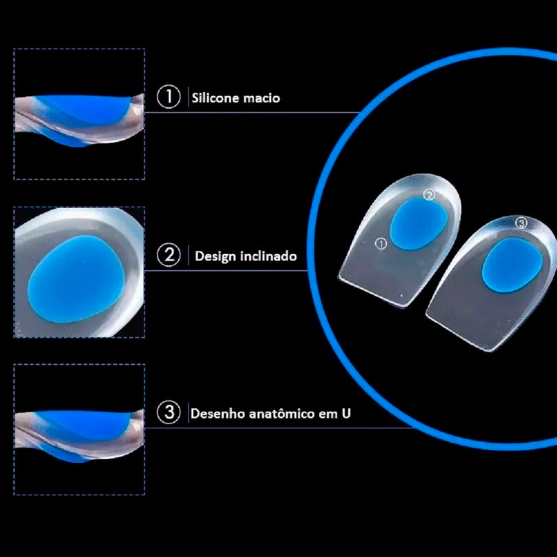 PALMILHA SILICONE  GEL SML ORTOPÉDICA CALCANHAR CALCANHEIRA