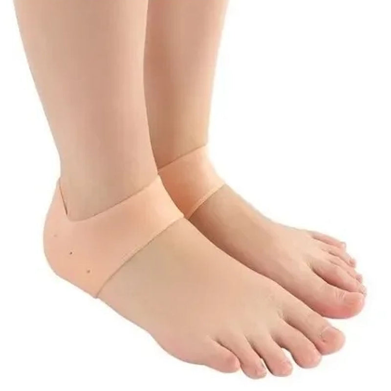 Par Meia Silicone Anti Rachadura Calcanhar Hidratante