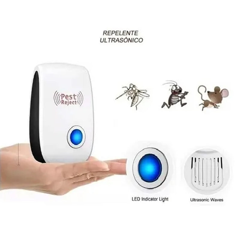 REPELENTE ELETRÔNICO ULTRASSÔNICO ESPANTA RATOS BARATAS