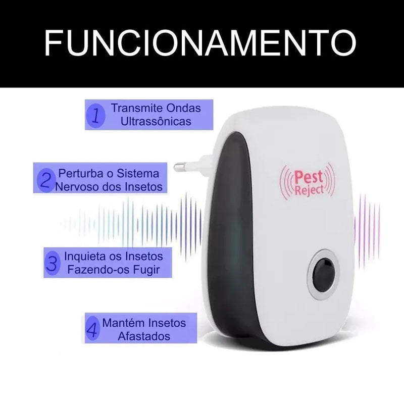 REPELENTE ELETRÔNICO ULTRASSÔNICO ESPANTA RATOS BARATAS