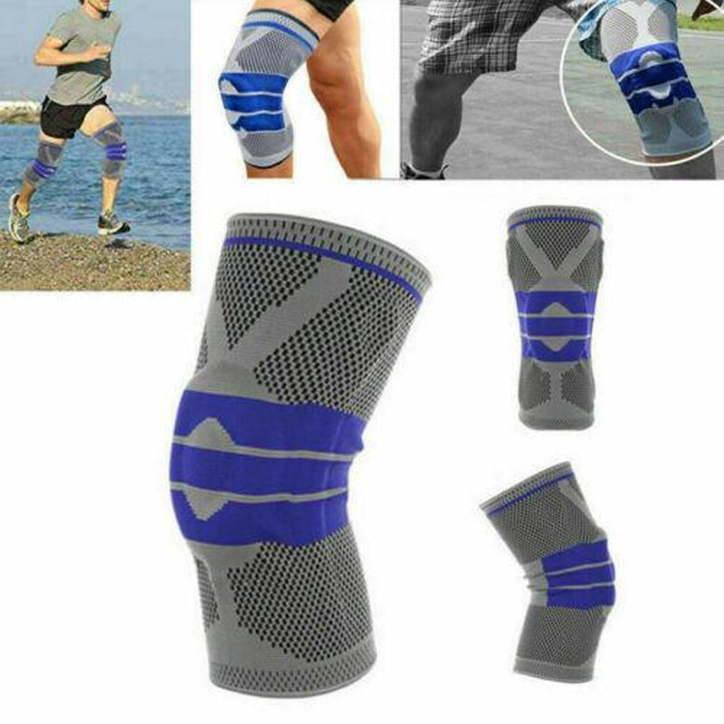 Joelheira Compressão Estabilizador Esportivo Silicone Spring Knee Pad Gel Suporte para Joelho